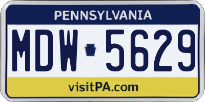 PA license plate MDW5629