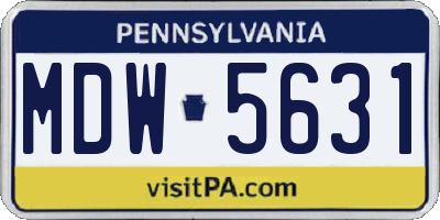 PA license plate MDW5631