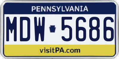 PA license plate MDW5686