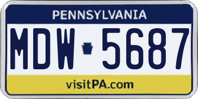 PA license plate MDW5687