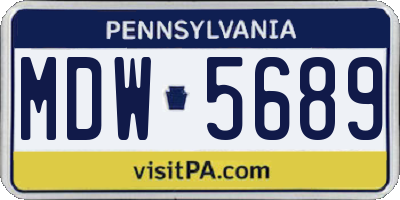 PA license plate MDW5689