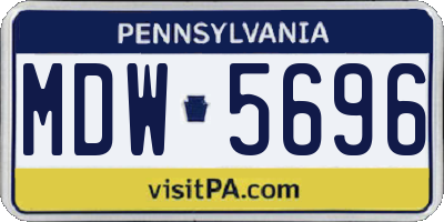 PA license plate MDW5696