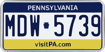 PA license plate MDW5739