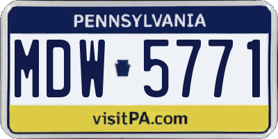 PA license plate MDW5771