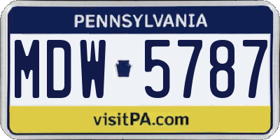 PA license plate MDW5787