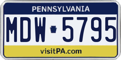 PA license plate MDW5795