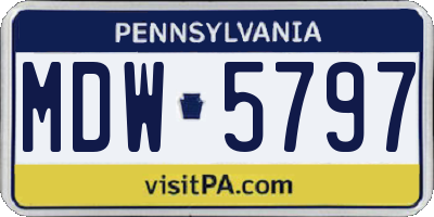 PA license plate MDW5797