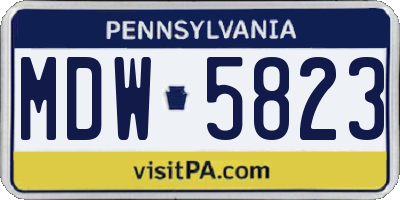 PA license plate MDW5823