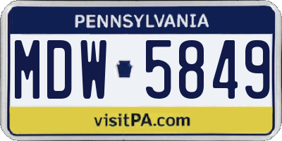 PA license plate MDW5849