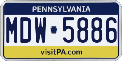 PA license plate MDW5886