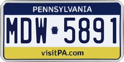 PA license plate MDW5891