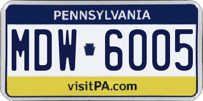 PA license plate MDW6005