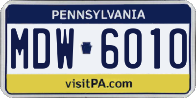 PA license plate MDW6010