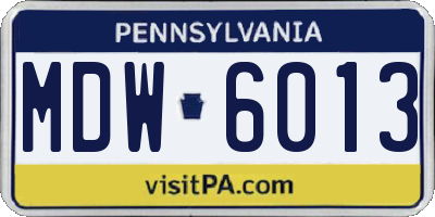 PA license plate MDW6013
