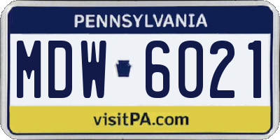 PA license plate MDW6021