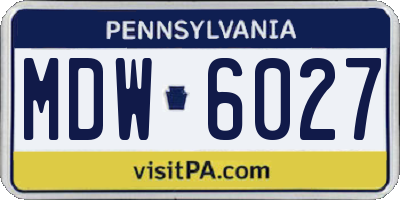 PA license plate MDW6027