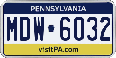 PA license plate MDW6032
