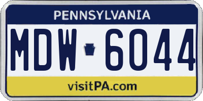 PA license plate MDW6044