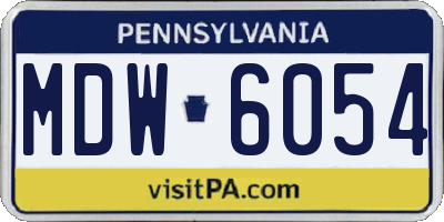PA license plate MDW6054