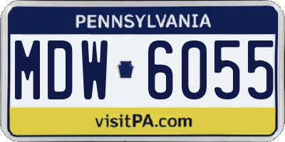 PA license plate MDW6055