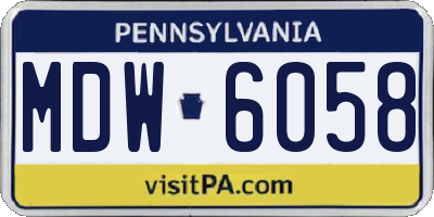 PA license plate MDW6058