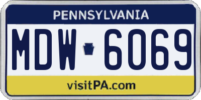 PA license plate MDW6069