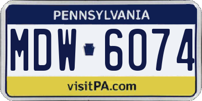 PA license plate MDW6074
