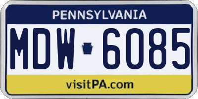 PA license plate MDW6085