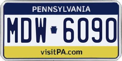 PA license plate MDW6090