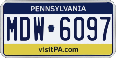 PA license plate MDW6097