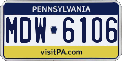 PA license plate MDW6106