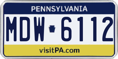 PA license plate MDW6112