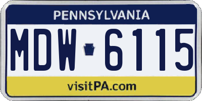 PA license plate MDW6115