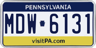 PA license plate MDW6131