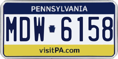 PA license plate MDW6158