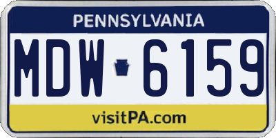 PA license plate MDW6159