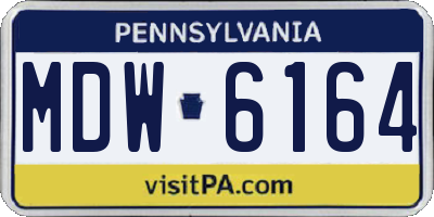 PA license plate MDW6164