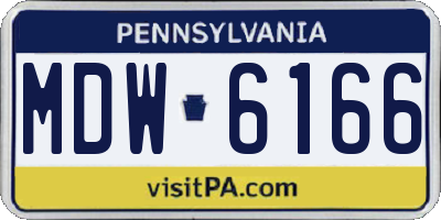 PA license plate MDW6166
