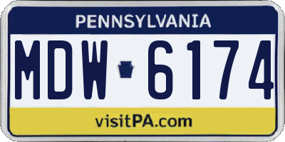 PA license plate MDW6174