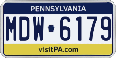 PA license plate MDW6179