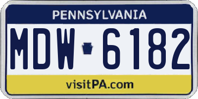 PA license plate MDW6182
