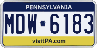 PA license plate MDW6183