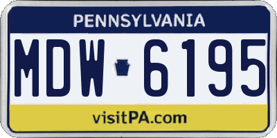 PA license plate MDW6195