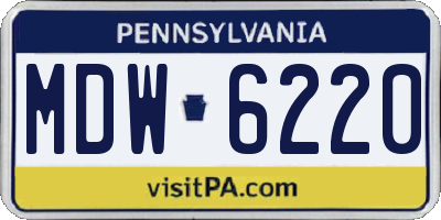 PA license plate MDW6220
