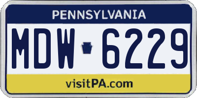 PA license plate MDW6229