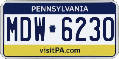 PA license plate MDW6230