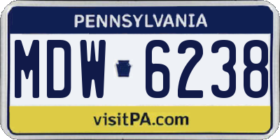 PA license plate MDW6238