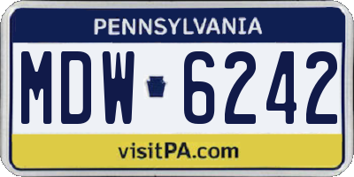PA license plate MDW6242