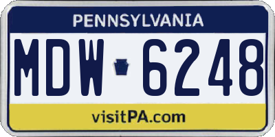 PA license plate MDW6248
