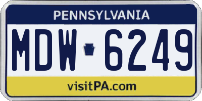 PA license plate MDW6249